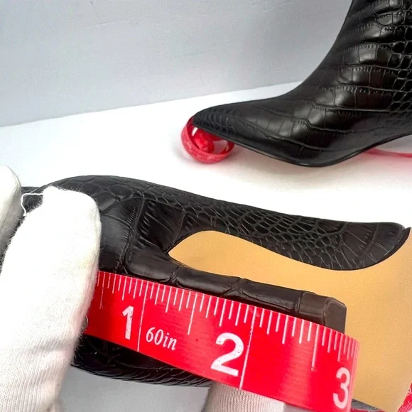 STEVE MADDEN LAVAN WOMEN’S BOOTS BROWN CROCODILE PRINT, UPPER LEATHER, SIZE 8.5 - Picture 9 of 16